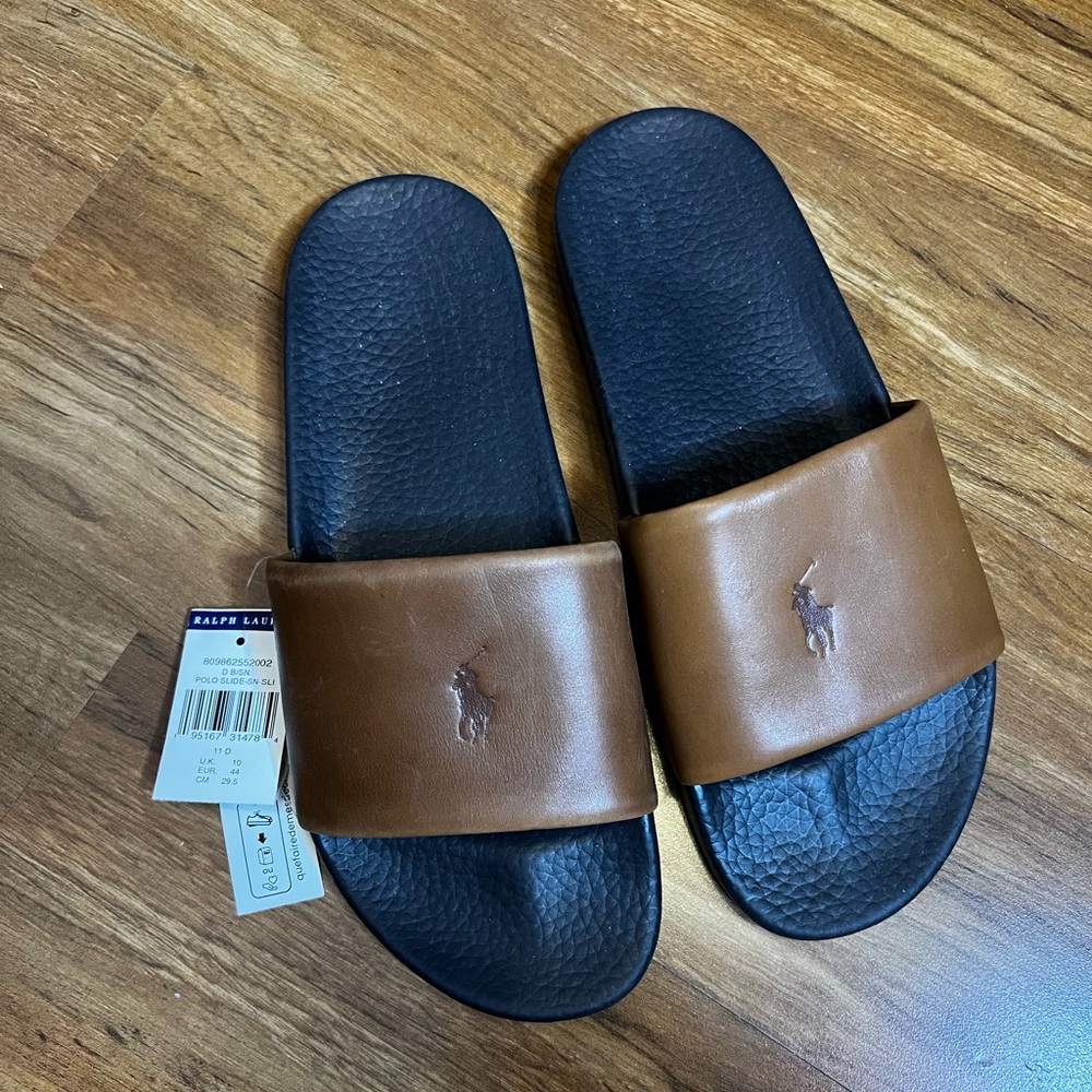 Polo Ralph Lauren brown slides